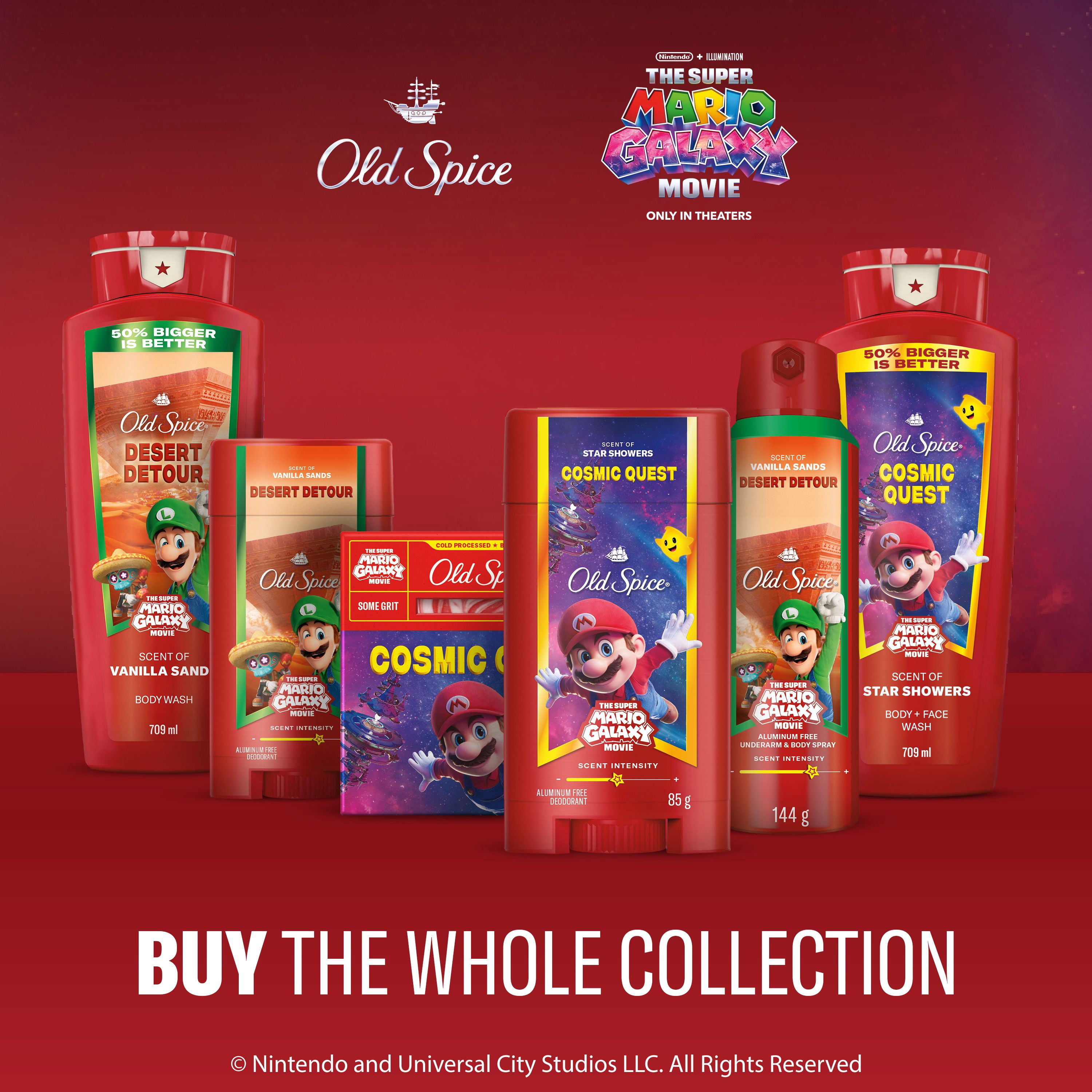 Pain de savon Old Spice saponifié à froid pour hommes, Détour du désert, parfum de vanille des sables, Old Spice x The Super Mario Galaxy Movie, aucun granule, 141 g