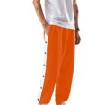 thumbnail image 1 of Faithtur Men's Tear Away Pants, Loose Fit Basketball Pants High Split Snap Button Sweatpants, 1 of 9