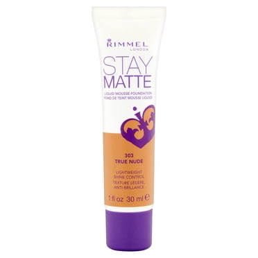Rimmel Fond de teint Stay Matte, formule légère et soyeuse, mousse liquide légère et complexe anti-pollution, tenue de 24H, 100% Sans Cruauté
