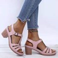 thumbnail image 3 of Sandales en Cuir à Bout Ouvert Talons Hauts Confortables à Porter Blanc, 3 of 7