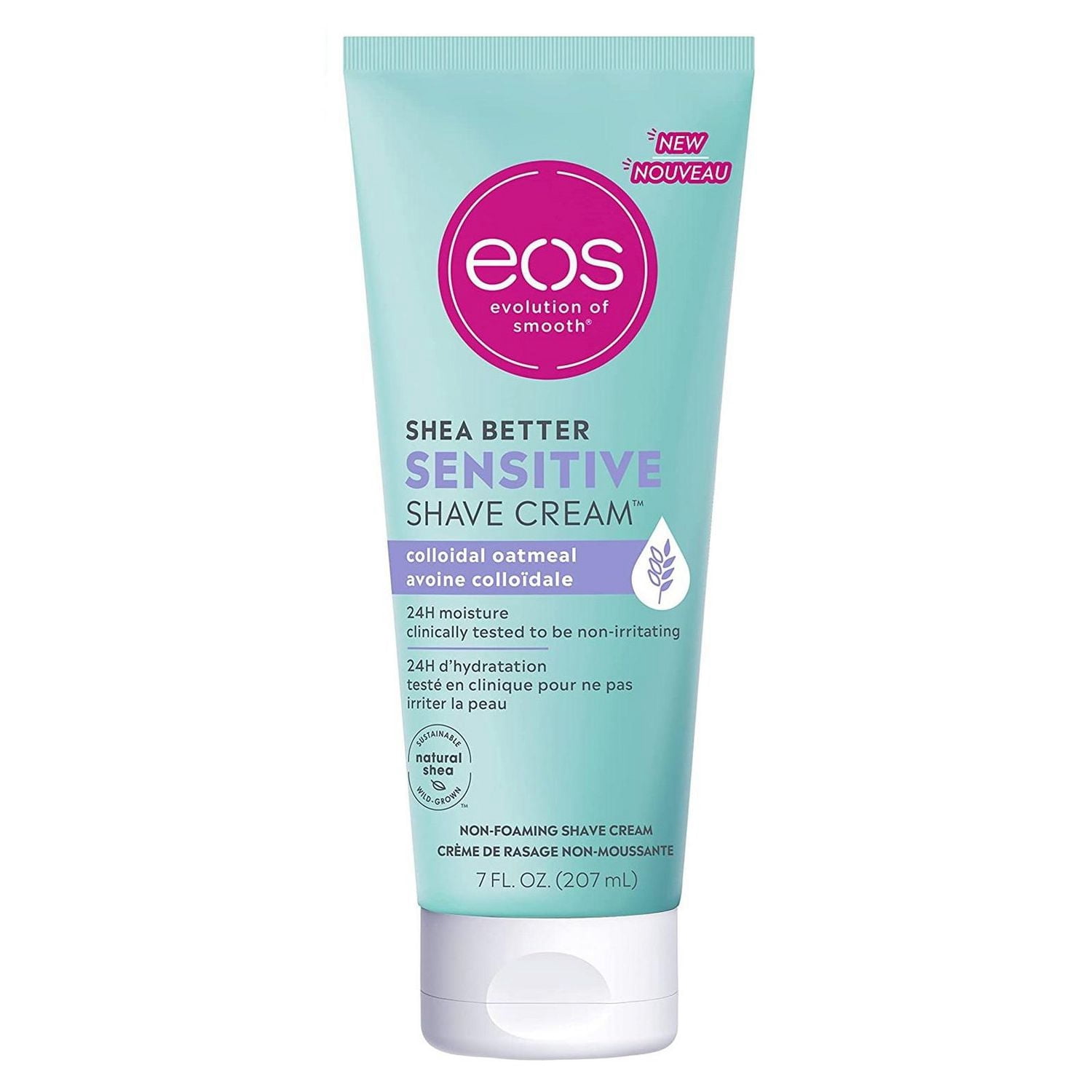 eos Shea Better™ Sensitive Moisturizing Shaving Cream, Unscented, Colloidal Oatmeal, 24H Moisture