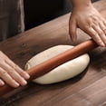 thumbnail image 3 of Birdeem Wooden Rolling Pin,16 Inch French Style Dough Roller for Baking Pastry Pizza and Cookies,Non Stick Natural Wood Surface with Hanging Hole,Multipurpose Kitchen Tool for Crushing and Rolling, 3 of 7