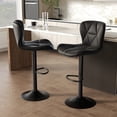 thumbnail image 2 of Hawsaiy Modern Bar Stools Set of 2, Adjustable Faux Leather Upholstered Swivel Bar Stools, Counter Height Bar Chairs with Back for Kitchen Island, Black, 2 of 6