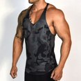 thumbnail image 1 of Mens Camo Bodybuilding Tank Top Quick Dry Gym Training Stringer Vest Tee Shirt, 1 of 2
