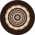 thumbnail image 1 of Ahgly Company Machine Washable Indoor Round Transitional Black Brown Area Rugs, 8' Round, 1 of 7