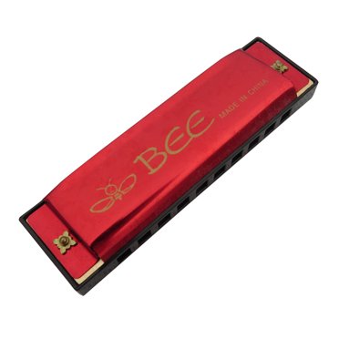 Instrument Harmonica en Plastique 10 Trous Instrument de Musique Harmonica en Plastique pour Débutants Étudiants Enfants Cadeau (Rouge)
