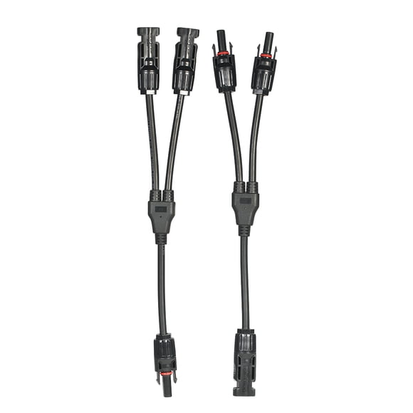 Mistaha 1 Pair Y Branch Parallel Connector Cable Connectors Solar Panel Adaptor M/FF and F/MM for PV System