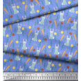 thumbnail image 3 of Soimoi Poly Georgette Fabric Leaves,Carrot & Rabbit Kids Print Fabric by The Yard 52 Inch Wide, 3 of 3