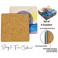 thumbnail image 4 of Inkdotpot Set of 6 Drink Coasters DecorativeNon,SlipCork Base4-inch Square PrintedCoastersEasy Clean- Lake Quote, 4 of 8