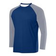 thumbnail image 2 of BiZtdJrK Sun Protection Shirts for Men Fashion Color Block Long Sleeve Workout Tops Rash Guard Quick Dry Hiking Fishing Shirt, Navy, S, 2 of 3