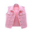 thumbnail image 1 of Women Casual Vest Turn-Down Collar Single-Breasted Tops Frayed Edge Pockets Jacket, 1 of 5