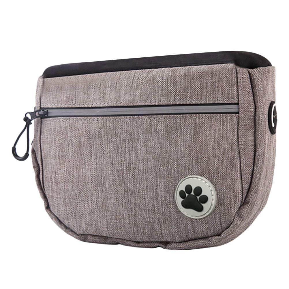 Shisuyan Dog Treat Fanny Pack Dog Treats Pouch Grey Oxford Cloth 1Set 8.3X3X6.7In