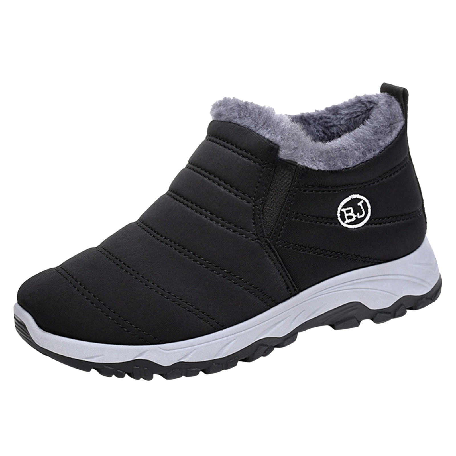 Kcodviy Winter Men Snow Boots Snow Boots for Men Size 8 1/2 Flat Bottom Non Slip Snow Work Boots for Men Heels Waterproof Solid Color High Men S Snow Boots Size 15 Top Short Plush Warm and Comfortab
