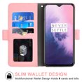 thumbnail image 2 of OnePlus 7 6T Case, iCoverCase Genuine Leather Wallet Case Slim Fit Folio Book Design with Stand and Card Slots Flip Case Cover for OnePlus 7 6T (Pink), 2 of 5