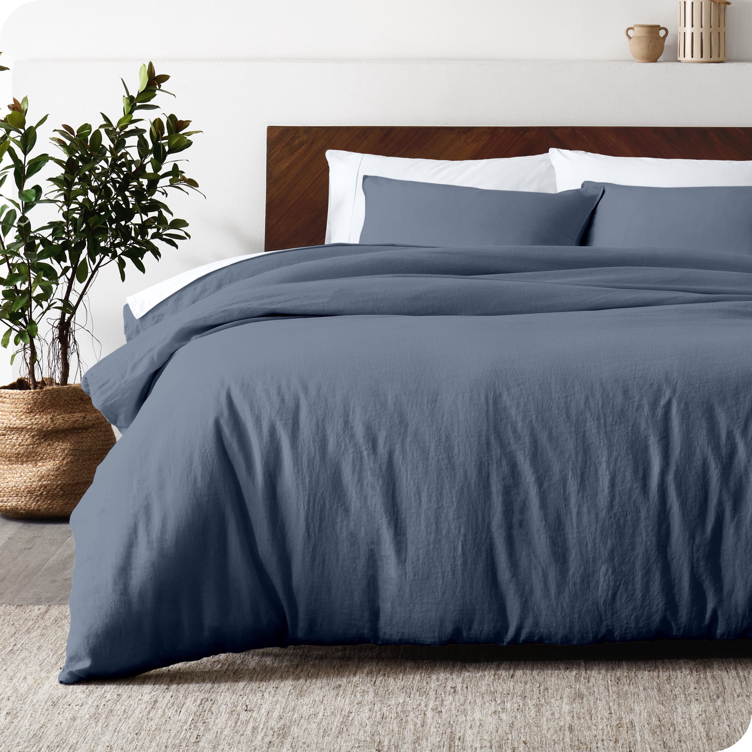 Bare Home Housse de Couette en Lin et Ensemble de Taies