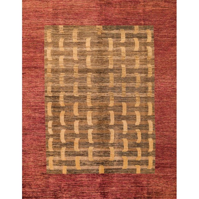 Ahgly Company Tapis d'Intérieur Rectangulaire Abstrait Orange Abstrait, 5' x 7'