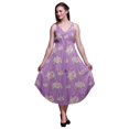 thumbnail image 1 of Bimba Robe Midi d'Été à Imprimé Floral pour Femme à Col en V Tenue de Villégiature de Vacances-TP, 1 of 1