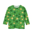 thumbnail image 4 of Tauxra Chandail de la Saint-Patrick pour Adultes, Chandail à Col Rond Imprimé à Manches 3/4, T-Shirt Décontracté à Manches Longues avec Graphique de Trèfle pour Activités Festives, 4 of 6
