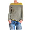thumbnail image 1 of TJAZFJPA Chandails pour Femmes Automne Chandail Tricoté Ample à Col Rond Color Block Tendance Confortable Chandails d'Automne pour Femmes 2024 Feuilles de Citrouille Grande Taille Chandails, 1 of 3