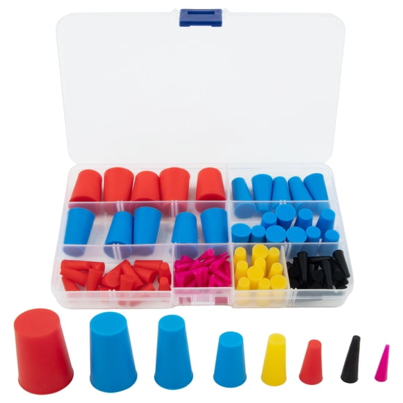 Complete Set of Silicone Cone Plugs 105 Pcs Assortment for Various Applications