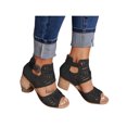 thumbnail image 3 of LUXUR Sandales Habillées à Talon Bloc Bas pour Femmes, Sandales à Boucle Mode pour Dames, Noir 9, 3 of 3