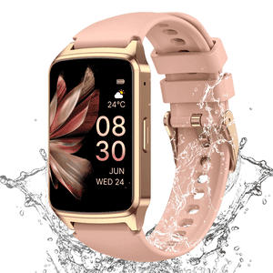 Rénovés Tikland 29360-Y6 Fitness Tracker Smart Watch pour les femmes hommes faire / répondre appels avec la condition physique, rose