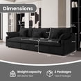 thumbnail image 3 of The Magic Home Canapé Sectionnel Modulaire en Lin à 3 Places, Noir, 3 of 14