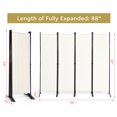 thumbnail image 4 of Costway 4-Panel 5.6ft Room Divider Folding Fabric Privacy Screen w/Steel Frame White, 4 of 10