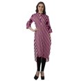thumbnail image 3 of Moomaya Tunique en Coton à Manches Retroussables pour Femmes Kurti Imprimé Longueur Genou Kurta d'Été, 3 of 6
