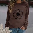 thumbnail image 2 of Rbaofujie Chandails pour Femmes Femmes Mode Décontractée Imprimé Col Rond Ample Manches Longues T-shirt Hauts Blouse Brun Chandails à Capuchon pour Femmes, 2 of 4