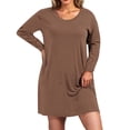 thumbnail image 2 of Ixbnca Robe pour Femme Grande Taille Col Rond Manches Courtes Robes T-Shirt Décontractées Amples Été Robe Courte, 2 of 7