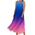 thumbnail image 1 of FAIWAD Robes d'Été Grande Taille pour Femmes 2024 Sans Manches Décontractées Robe Maxi Dégradé Boho Plage Robe Débardeur, 1 of 5