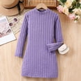 thumbnail image 5 of HXWCHs Robe d'Uniforme Scolaire Filles Coupe Ajustée Robe Moulante Hiver Chaude Extensible Col Roulé Manches Longues Tenue Décontractée pour Tout-Petits et Enfants avec Doux Violet 9-10 Ans, 5 of 5