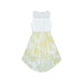 thumbnail image 2 of Robe Fille Chiffon Jaune Asymétrique Ceinture Taille Fête 14 Ans, 2 of 6