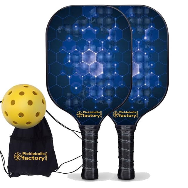 Pickleball Factory PB00052-1-G Best Pickleball Set - Net Pickleball Equipment, Half Pickleball Net, Glassfiber Graphite