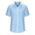 thumbnail image 4 of Babysbule Cardigans pour Femmes Liquidation Mode Femme Été Bouton Couleur Unie Chemise à Manches Courtes Haut Cardigan, 4 of 5
