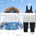 thumbnail image 3 of Children Overalls Down Jacket 2 Piece Set for Winter Outerwear Ski Suit, 3 of 6