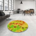 thumbnail image 4 of Ahgly Tapis de Zone Carré Transitionnel Néon Orange Lavable en Machine, 6 Pieds Carré, 4 of 7