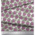 thumbnail image 2 of Soimoi Poly Georgette Fabric Leaves & Floral Block Printed Fabric 1 Yard 52 Inch Wide, 2 of 3