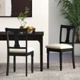 thumbnail image 2 of Costway 2 Pcs Chaise en Bois Chaise Antique Rembourrée avec Espace de Rangement Noir et Beige, 2 of 8