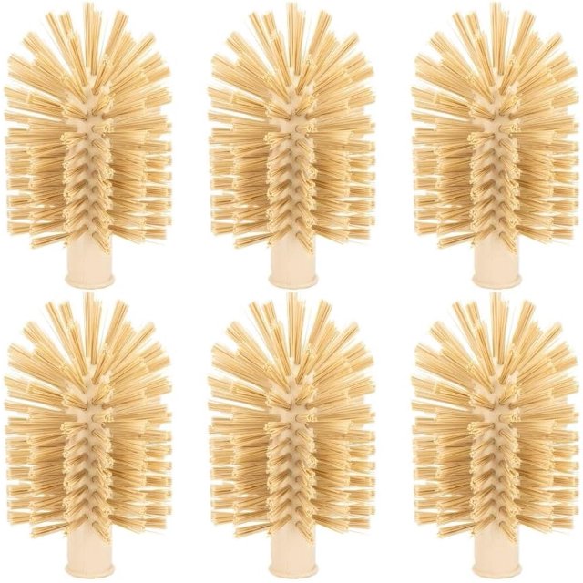 SPARTA Industrial Tank Brush Head Pipe Brush Head, Drain Brush with 3/4" Thread Hole (Handle Not Included) for Commercial Use, Plastic, 4 x 7.1 Inches, Tan, (Pack of 6)