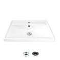 thumbnail image 2 of Stylish Top Mount 20 ¼"W x 16"D Rectangular Porcelain Bathroom Sink with 2 Accessories P-210H, 2 of 12