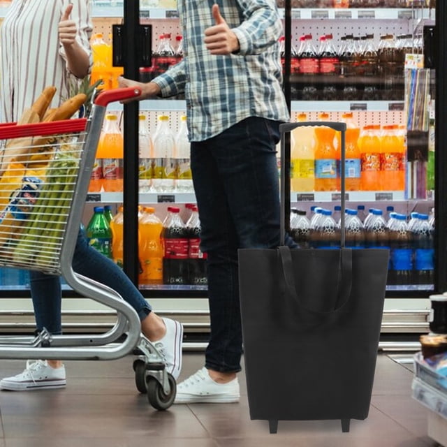 EIMELI Chariot Utilitaire Pliant avec Roues Chariot de Magasinage Pliable Chariot de Transport d'Épicerie Chariot d'Épicerie Portable avec Poignée de Tirage Chariot Multifonctionnel Chariot de Magasinage
