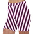 thumbnail image 1 of Plebaso Shorts pour Femmes 2025 Imprimé Rayé Shorts de Plage Taille Haute Mode Leggings Courts, 1 of 5