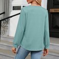 thumbnail image 4 of AherBiu Womens Tops Casual Long Sleeve Square Neck Fall Blouses Loose Comfy Solid Color Shirts, 4 of 4