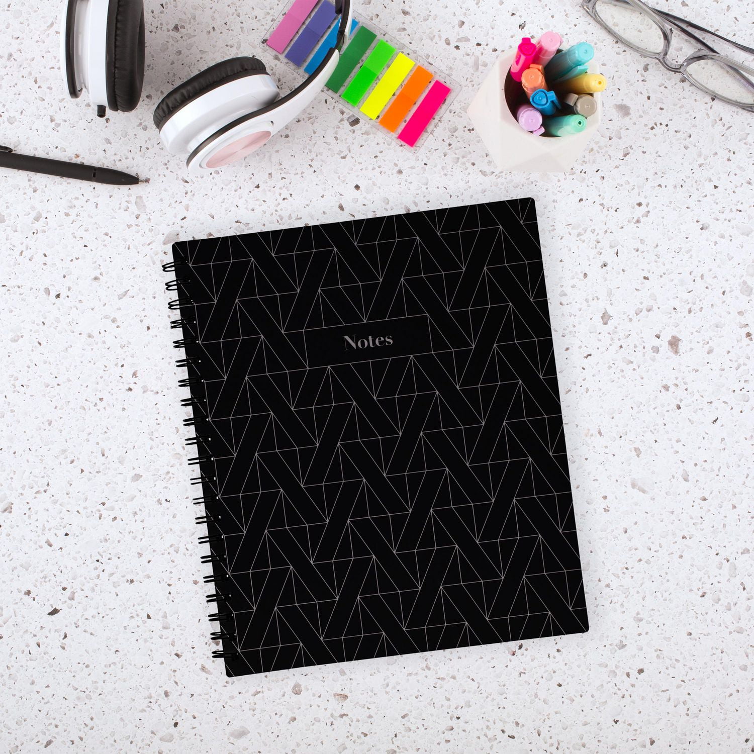 Cambridge® Geo Large Black Notebook