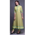 thumbnail image 3 of Bimba Yellow Damask Block Print Long Flared A Line Indian Kurtis For Women Party Wear Anarkali Kurta-X-Large, 3 of 5