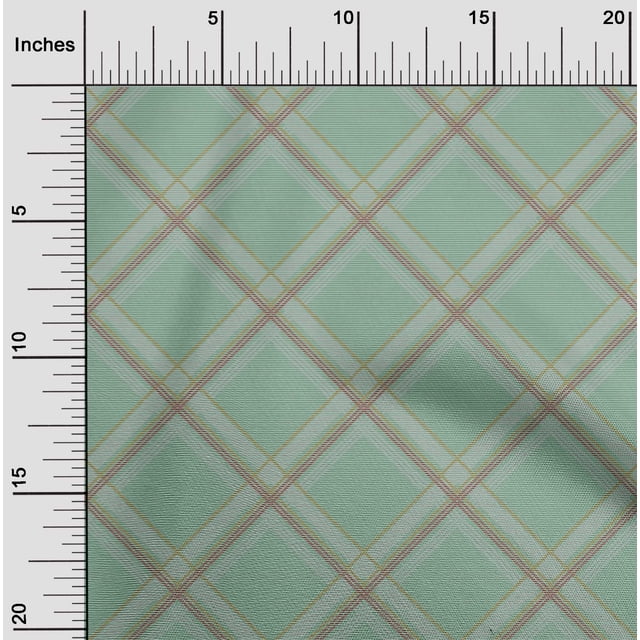 oneOone Cotton Poplin Fabric Tartan Check Print Fabric BTY 42 Inch Wide