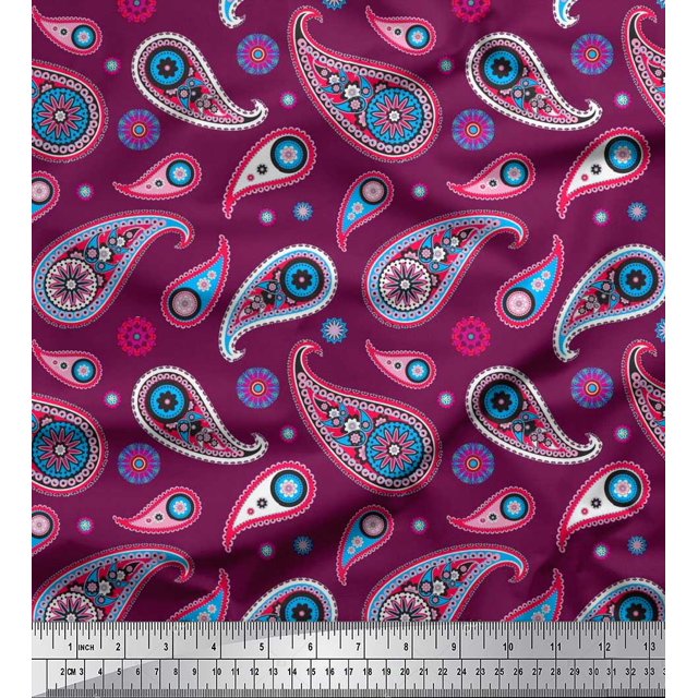 Soimoi Rayon Fabric Artistic Paisley Fabric Prints by Yard 56 Inch Wide