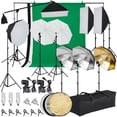 thumbnail image 1 of Bingirl 8x10ft Photography Lighting Kit: Backdrops, 5 Tripod Stands, Bulb Umbrella, Softbox - Continuous Lighting for Photo & Video Studio Shoot, 1 of 7